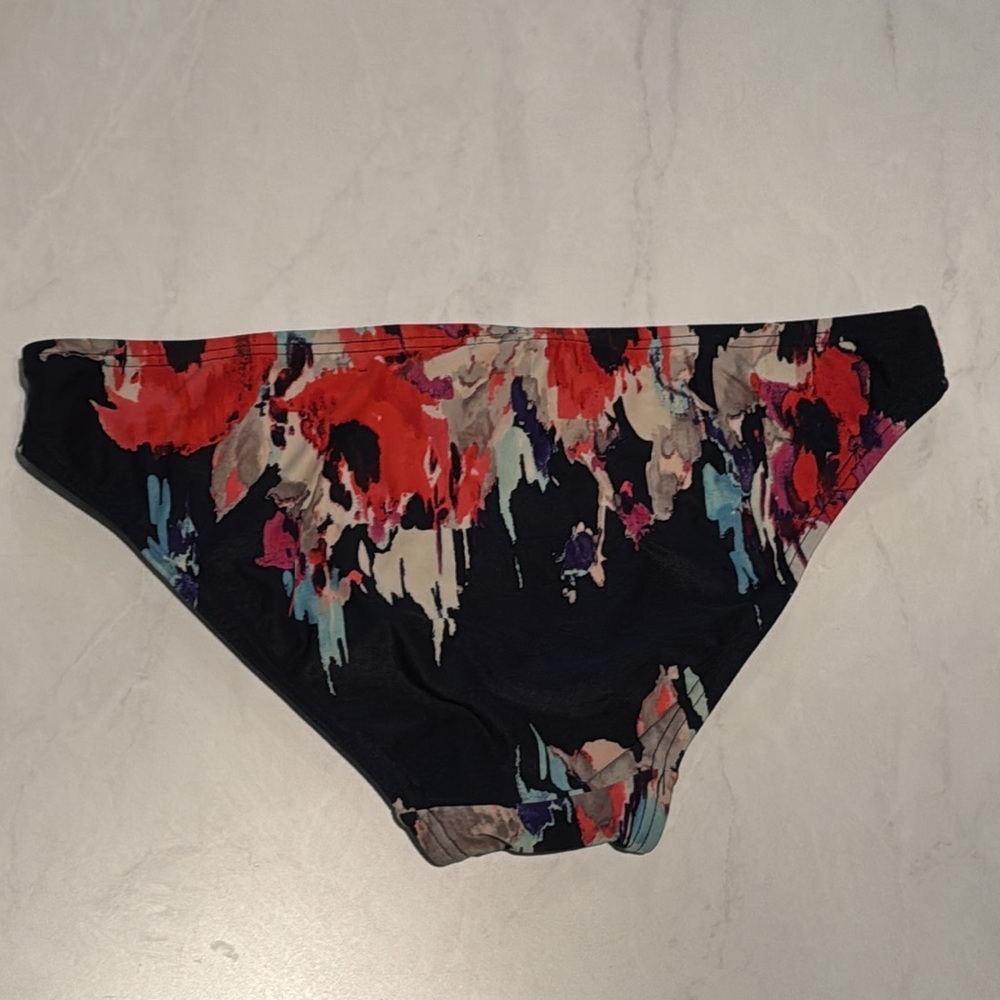 Kate Spade dive right in floral bikini bottoms swim suit swimwear navy red Small - Picture 4 of 5